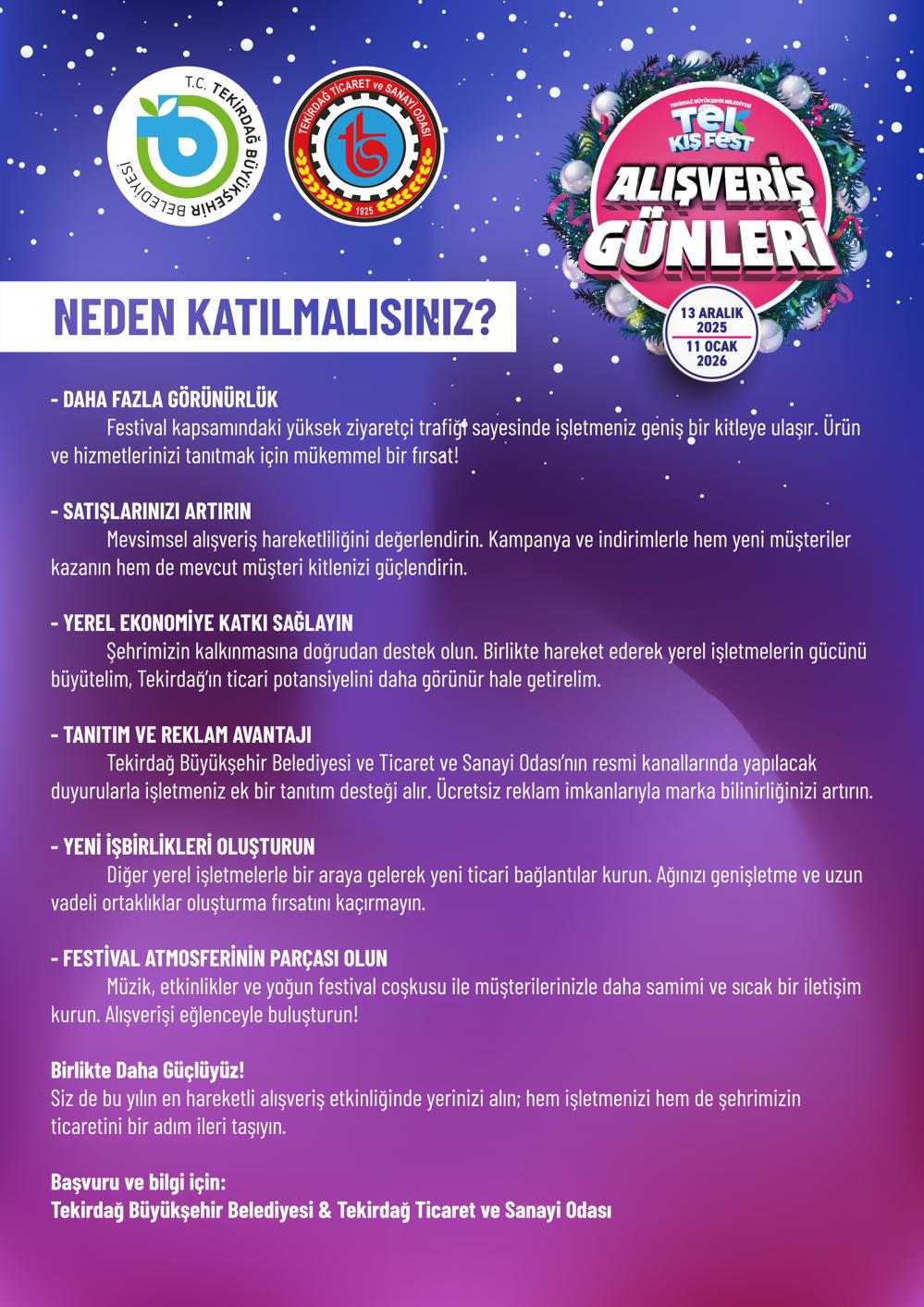 TEK KIŞ FEST - Tekirdağ Alışveriş Günleri Hk. 